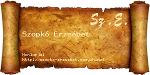 Szopkó Erzsébet névjegykártya