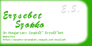 erzsebet szopko business card